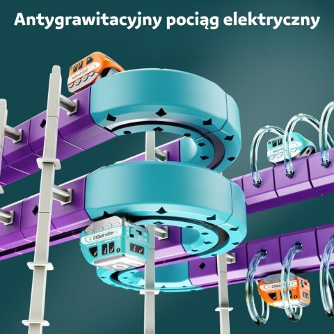  Zestaw Konstrukcyjny Magnetyczny Tor Kolejowy z Efektem Przyciągania 38 el.