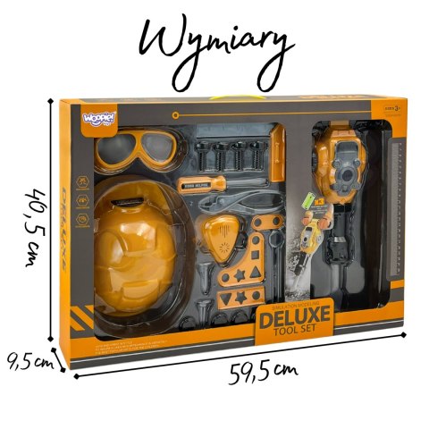  Zestaw Narzędzi Małego Majsterkowicza Gogle Kask Młot Pneumatyczny 21el.