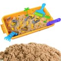 Zestaw Piasek Kinetyczny Plac Budowy w Walizce Pojazdy 1kg
