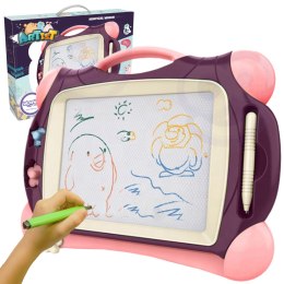  Znikopis Tablica Magnetyczna Kolorowa + 2 Stempelki Fioletowy