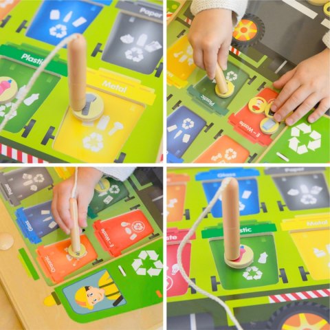  Tablica Magnetyczna Segregowanie Odpadów Ciężarówka do Recyklingu Montessori