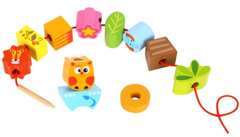 TOOKY TOY Drewniany Stacker Układanka Balansująca Zwierzęta Nawlekanka