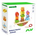 TOOKY TOY Drewniany Stacker Układanka Balansująca Zwierzęta Nawlekanka
