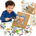  Drewniana Przybijanka Roboty 45 elementów Montessori