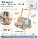  PolarB Drewniany Wózek 2w1 Chodzik Pchacz Słonik