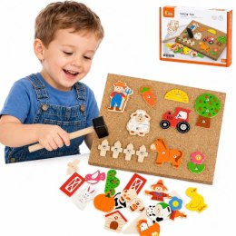  Przybijanka Drewniana Farma Tablica Korkowa Montessori