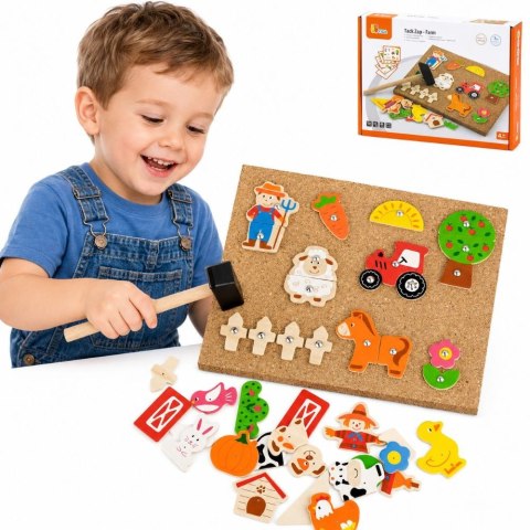  Przybijanka Drewniana Farma Tablica Korkowa Montessori