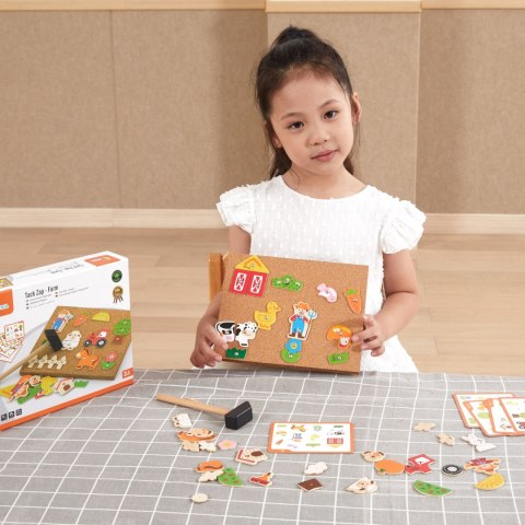  Przybijanka Drewniana Farma Tablica Korkowa Montessori