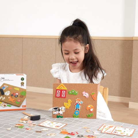  Przybijanka Drewniana Farma Tablica Korkowa Montessori