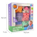  BABY Klocki Sensoryczne Zwierzątka Układanka do Ściskania + Dźwięk 6 el.