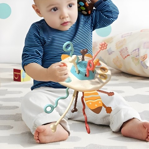 BABY Zabawka Sensoryczna Montessori Gryzak Grzechotka Wielofunkcyjny Lis