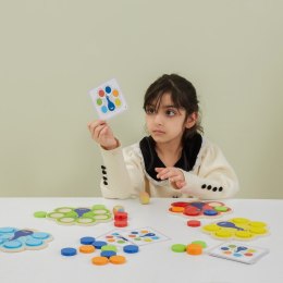  Drewniana Gra Dopasuj Kolory Pawi Ogon Montessori + Karty