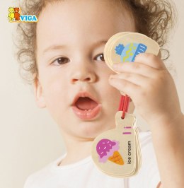  Drewniana Książeczka do Nauki Alfabetu i Angielskiego Montessori