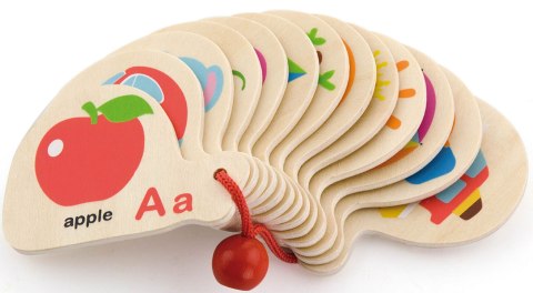  Drewniana Książeczka do Nauki Alfabetu i Angielskiego Montessori