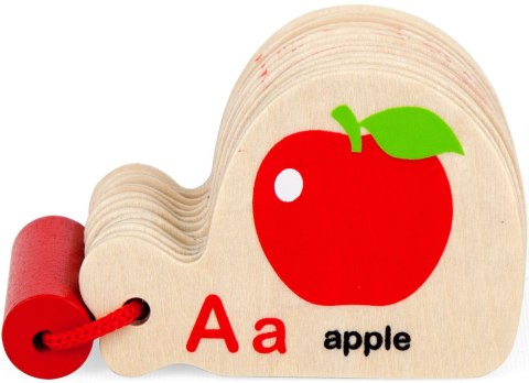  Drewniana Książeczka do Nauki Alfabetu i Angielskiego Montessori