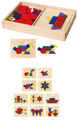  Drewniana Mozaika Geometryczna Klocki Dienesa Układanka Logiczna Montessori148 el
