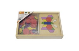  Drewniana Mozaika Geometryczna Klocki Dienesa Układanka Logiczna Montessori148 el