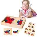  Drewniana Mozaika Geometryczna Klocki Dienesa Układanka Logiczna Montessori148 el