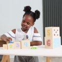  Drewniana Piramidka Edukacyjna Montessori Sorter Klocki Układanka