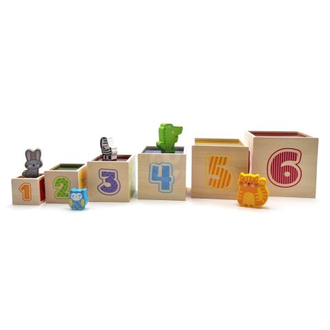  Drewniana Piramidka Edukacyjna Montessori Sorter Klocki Układanka