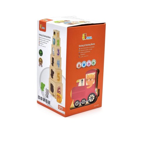  Drewniana Piramidka Edukacyjna Montessori Sorter Klocki Układanka