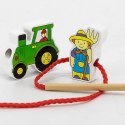  Drewniana Przeplatanka Klocki Farma do Nawlekania Montessori