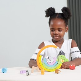  Drewniana Tęcza Układanka Klocki Kreatywne Montessori
