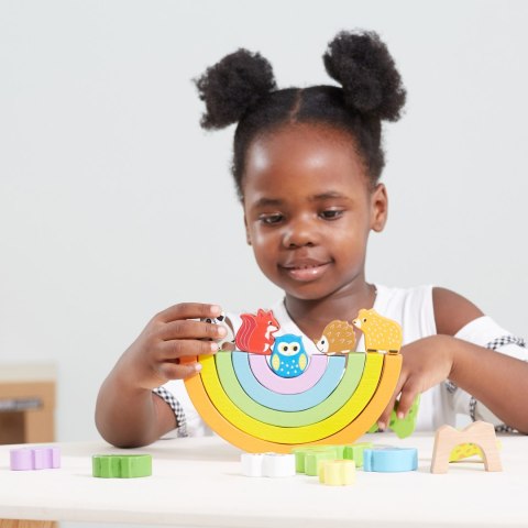  Drewniana Tęcza Układanka Klocki Kreatywne Montessori