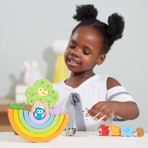  Drewniana Tęcza Układanka Klocki Kreatywne Montessori