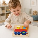  Drewniana Układanka Edukacyjna Montessori Pociąg