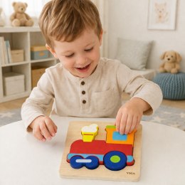  Drewniana Układanka Edukacyjna Montessori Pociąg