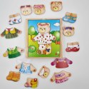  Drewniana Układanka Logiczna Puzzle Ubierz Misia Dziewczynkę