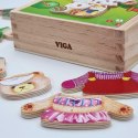  Drewniana Układanka Logiczna Puzzle Ubierz Misia Dziewczynkę