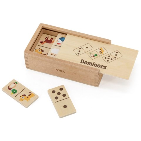  Drewniane Domino 2w1 Zwierzęta i Liczby