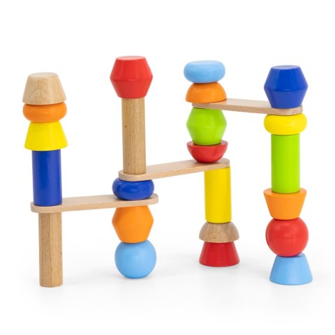  Drewniane Klocki Geometryczne Układanka 52 el.