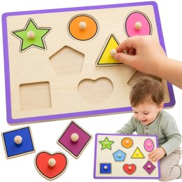  Drewniane Kolorowe Puzzle Z Pinezkami Kształty