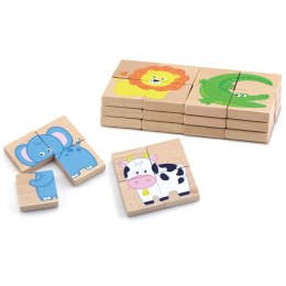  Drewniane Puzzle Magnetyczne Zwierzęta Układanka Certyfikat FSC