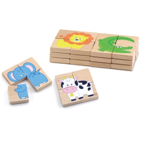  Drewniane Puzzle Magnetyczne Zwierzęta Układanka Certyfikat FSC