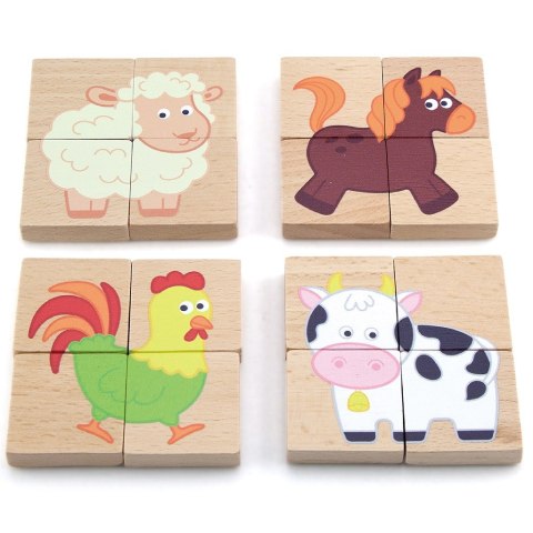  Drewniane Puzzle Magnetyczne Zwierzęta Układanka Certyfikat FSC