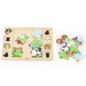  Drewniane Puzzle Odgadnij Po Cieniu - Farma Układanka 17 el.