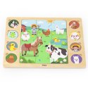  Drewniane Puzzle Odgadnij Po Cieniu - Farma Układanka 17 el.