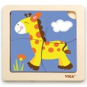  Drewniane Puzzle Układanka Edukacyjna Żyrafa 4 el. Montessori