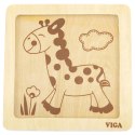  Drewniane Puzzle Układanka Edukacyjna Żyrafa 4 el. Montessori
