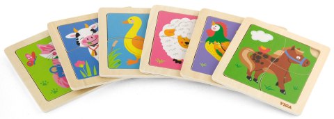  Drewniane Puzzle Układanka Edukacyjna Żyrafa 4 el. Montessori