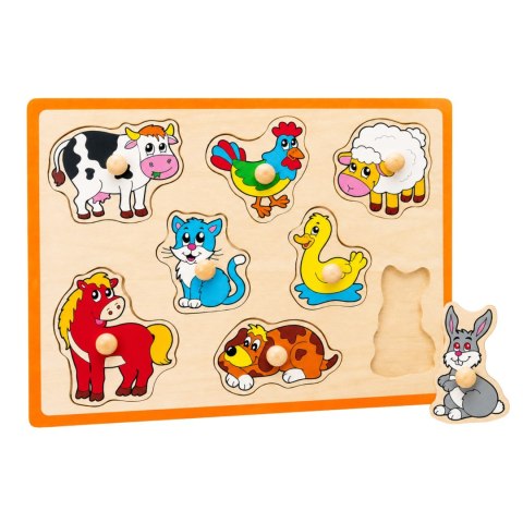 Drewniane Puzzle Zwierzęta z Farmy Układanka