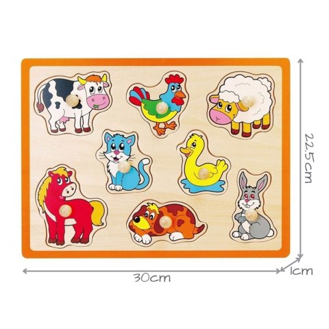  Drewniane Puzzle Zwierzęta z Farmy Układanka