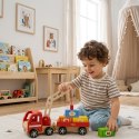  Drewniany Dźwig Samochód Ciężarówka z Kontenerami Magnes Montessori 18 m+