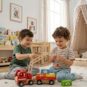  Drewniany Dźwig Samochód Ciężarówka z Kontenerami Magnes Montessori 18 m+