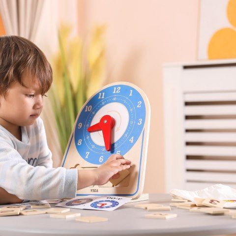  Drewniany Zegar Nauka Zegara Czasu Montessori
