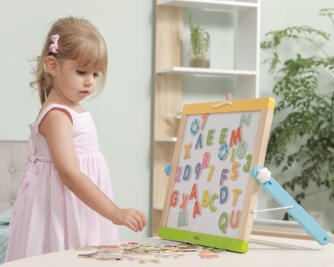  Drewniany Zestaw Magnetyczny Literki i cyferki